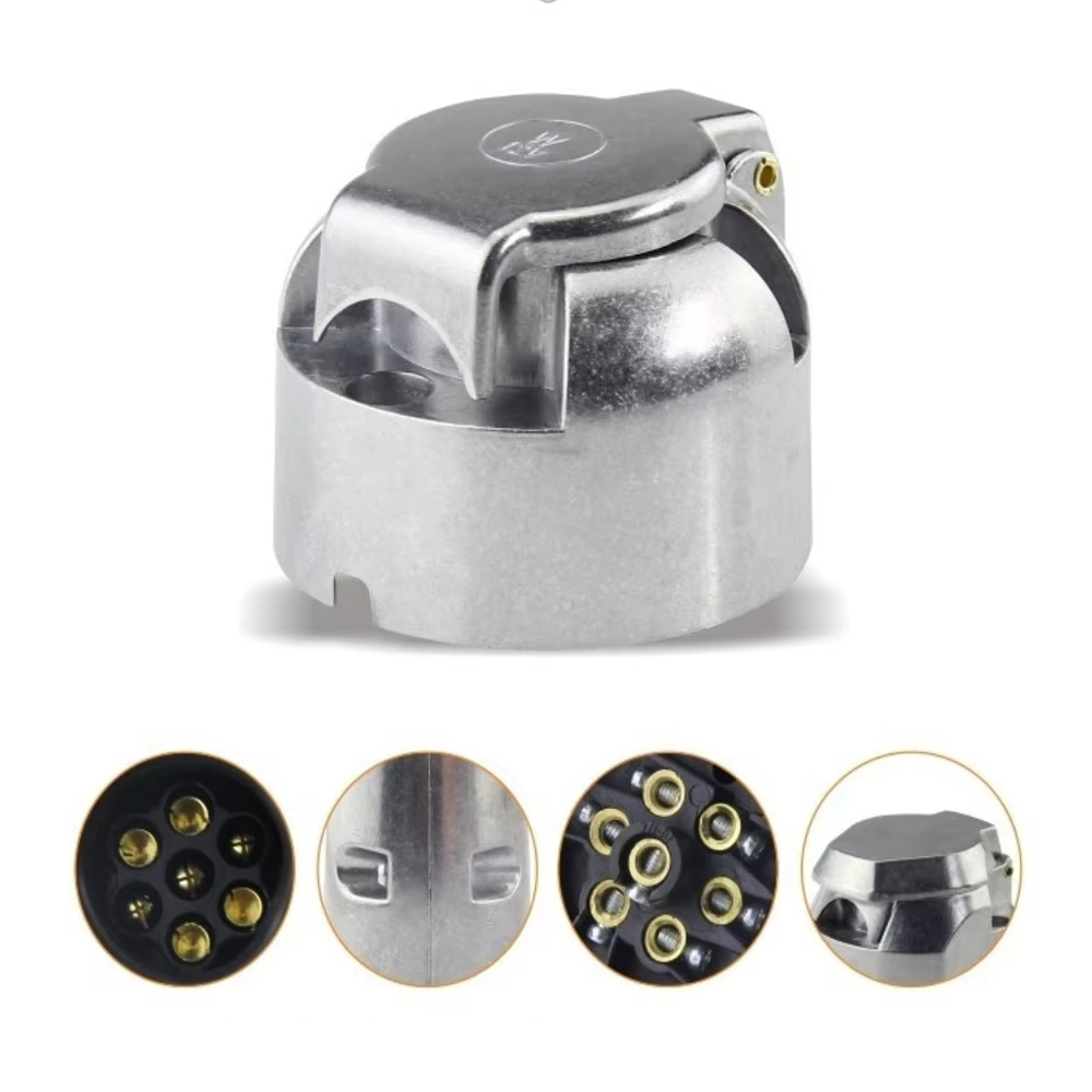 7-pin Connector Trailer Socket Heavy-duty Circular Wiring Socket Trailer Tractor Truck Socket Automotive Additions