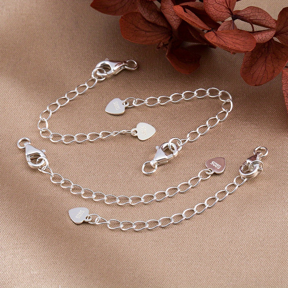 2pcs S925 Silver Jewelry Tail Chain Extension