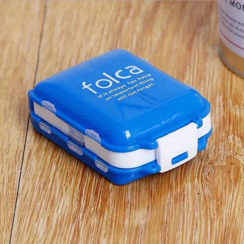 8-grid Large Capacity Portable Weekly Medicine Organizer Compartmental Dispensing Capsule Sealed Moisture-proof Tablet Travel Pill Box