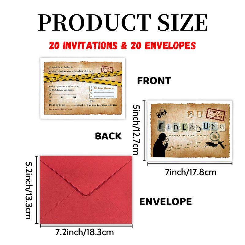 TEMU Upgraded Thick Paper, High-quality Printing. Invitations Letter Set Includes 20 Cards And 20 Envelopes, Featuring A Double-sided Design. Perfect