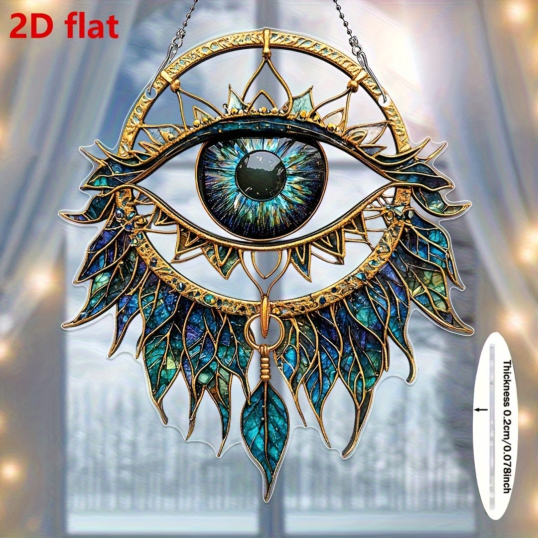 Image of 2d Flat, 2dflat1 Acrylic Evil Catcher - 6.89in X 8in Indoor Wall Decor, Suitable For Living Room, No Power Required, Gift, Feather-free, Ideal Spring Decor And Women's Gift, Non-3d 2d Flat