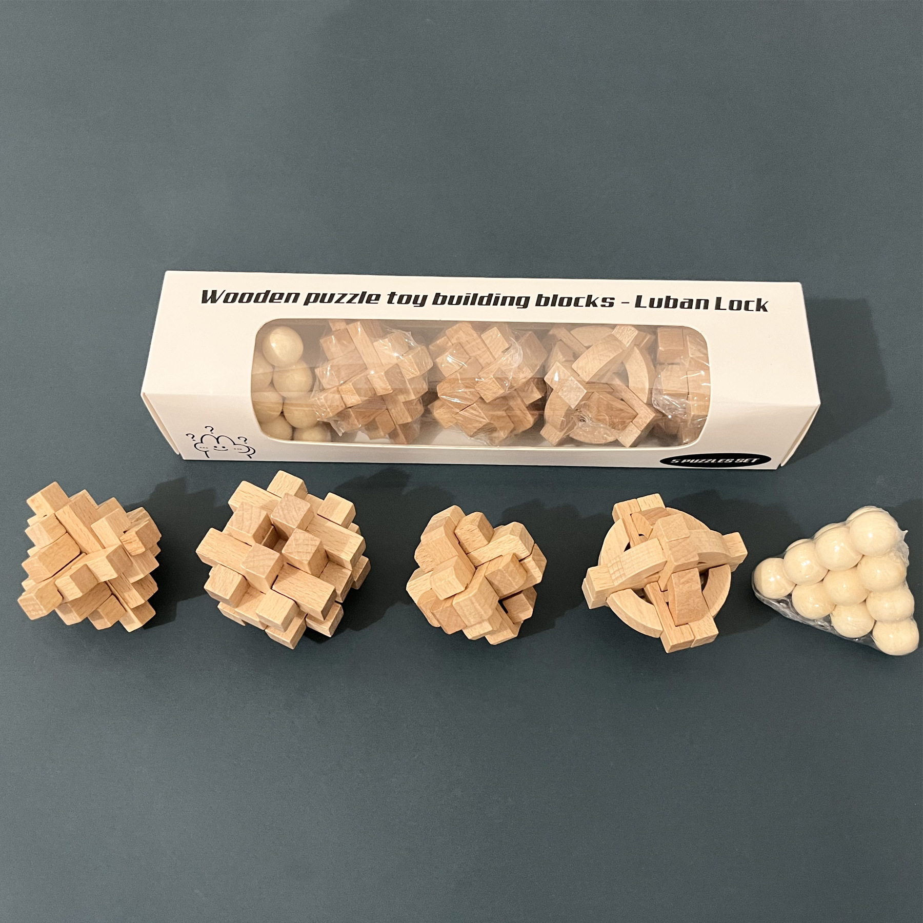 5pcs Natural Wood Puzzle Set For Adults - Advanced Difficulty Level, Includes Manual - Challenging 2d/ Construction, Enhances Skills And Problem- , Tree Puzzle, Diy Wooden Puzzle