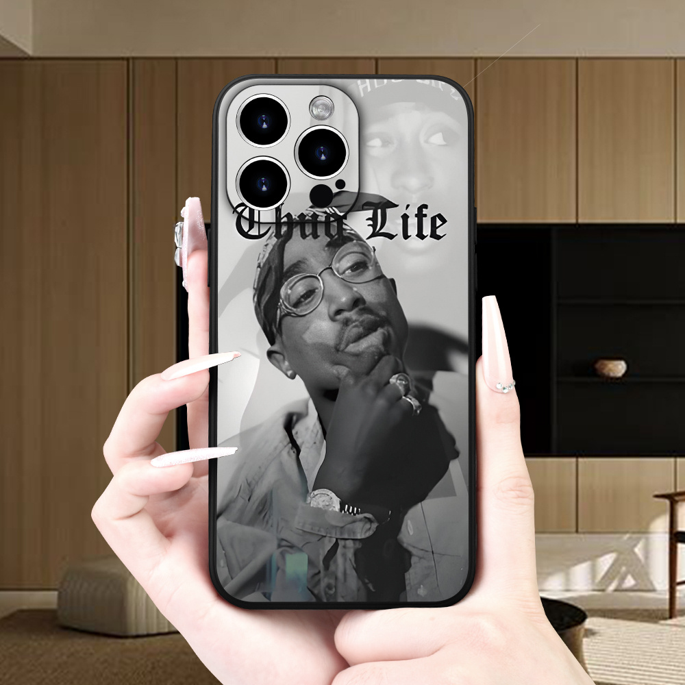 TEMU A Trendy Phone Case Featuring A Simple Hip-hop Street Style, Who Embrace The Thug Life. This All-black Case Is A Must-have For Various Phone