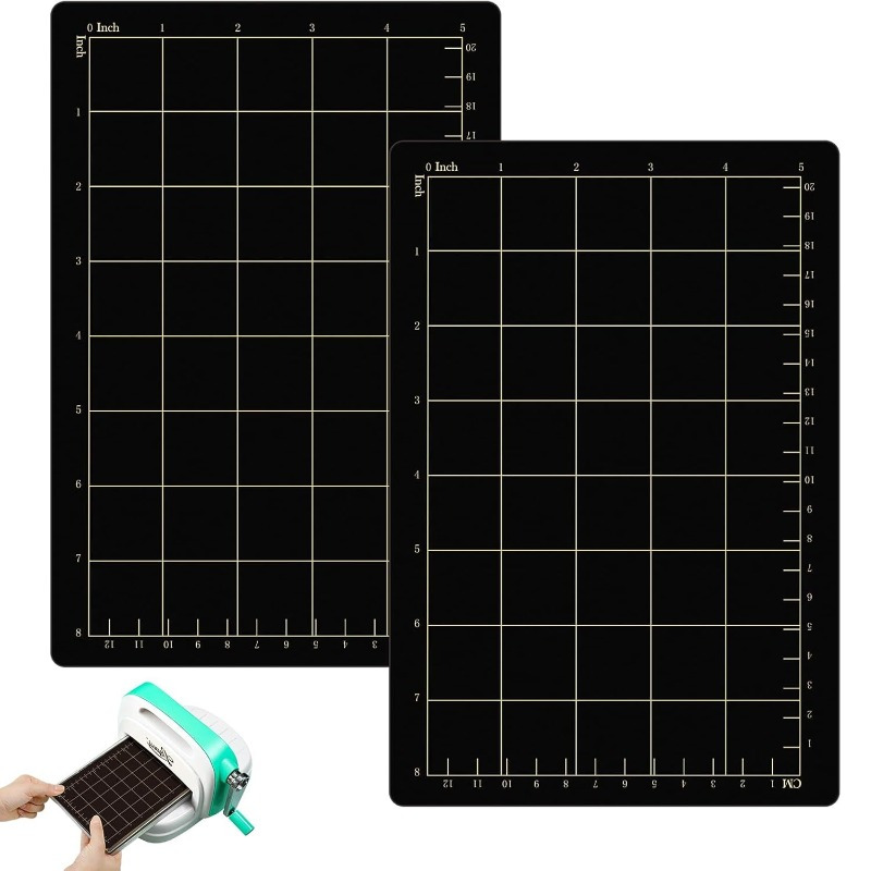 

1pc Tapis de découpe magnétique en plastique noir avec grille, tapis de moule pour machine à gaufrer, accessoires pour machine à découper, et facile à utiliser.