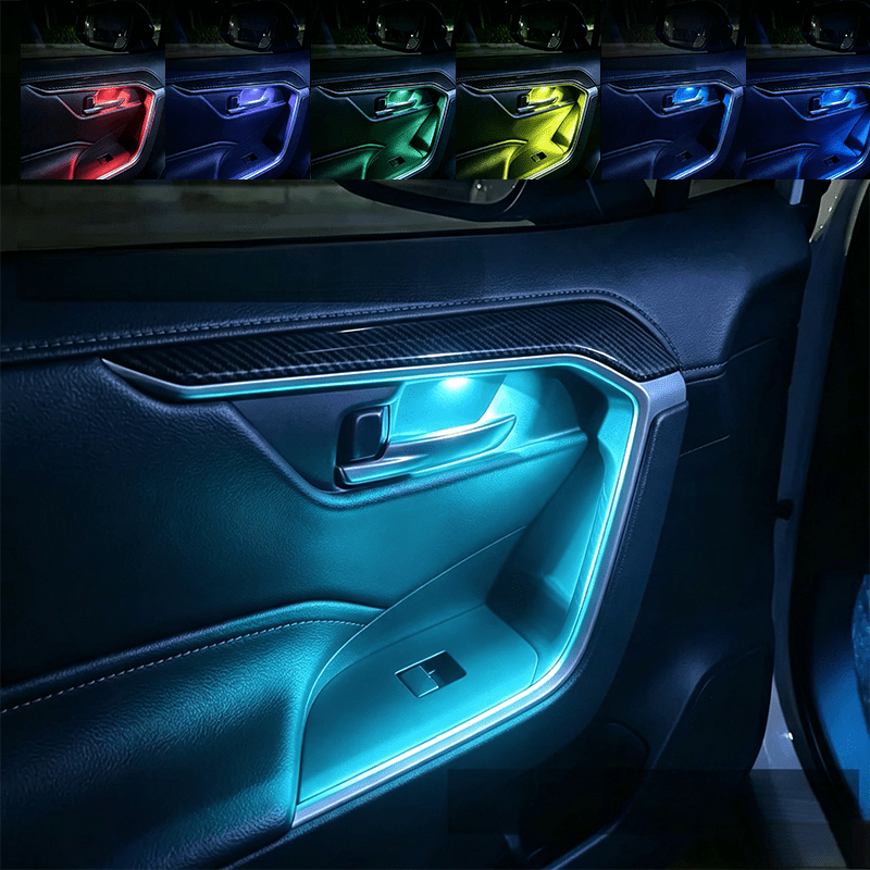 TEMU Led Car Interior Light, Breathing Mode Ambient Lamp, Car Door Bowl Armrest Handle Frame Decor Light, Universal Led Atmosphere Light For Vehicle
