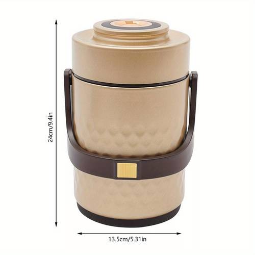 3 tier sealed stackable food insulated lunch box golden thermal lunch box
