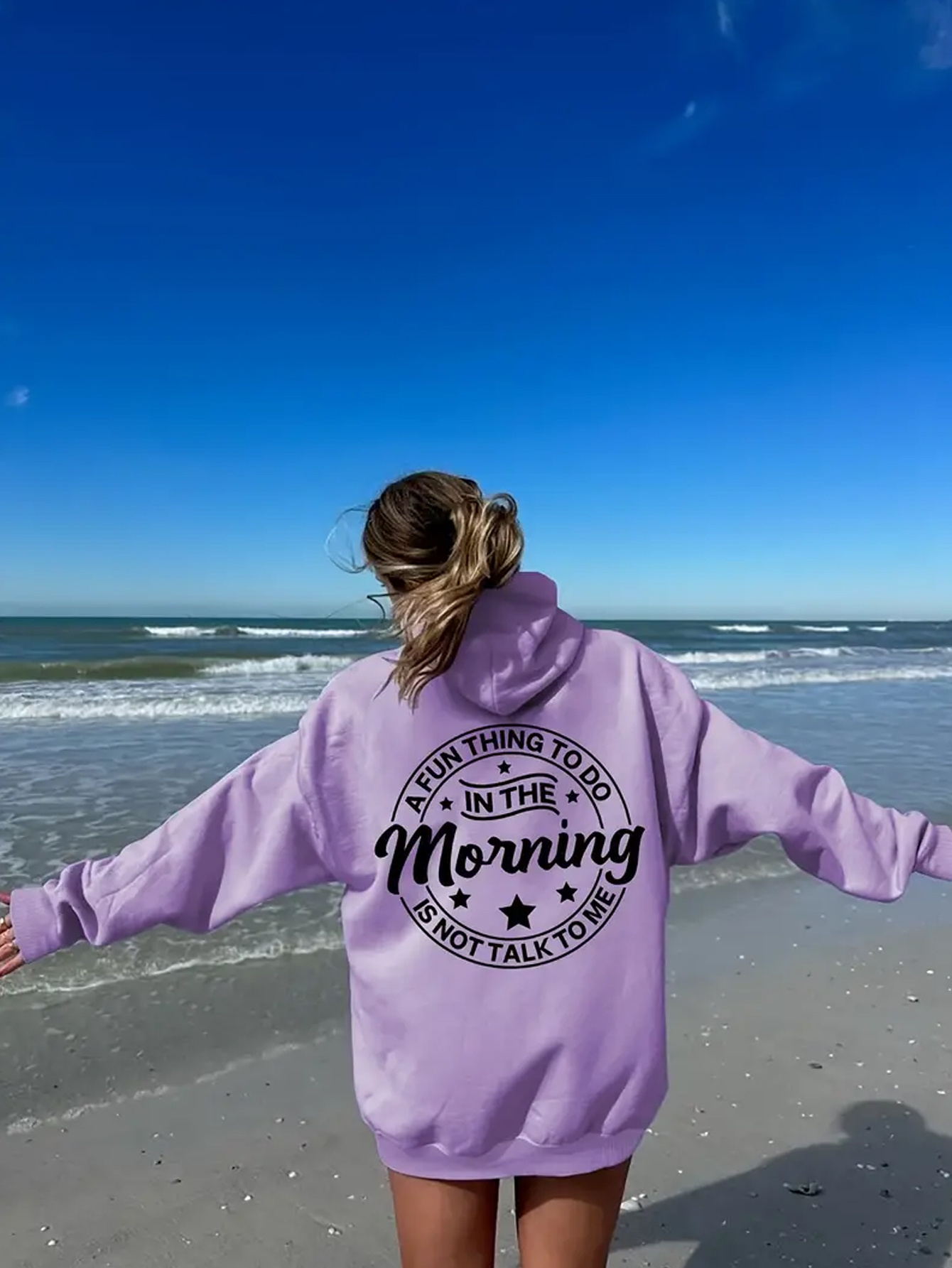 women's casual polyester hoodie letter print 100% polyester Temu - Main Image