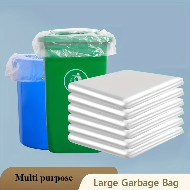 

100pcs Disposable Trash Bags - Leakproof, Mold & Weather-resistant Pe Material, Large Flat For Home, Office, & Business Recycling