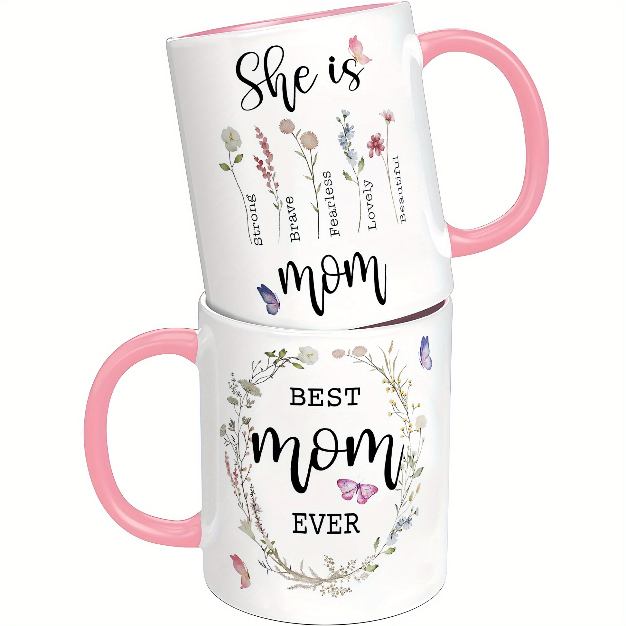 1pc     mug   ceramic cup with inspirational quotes 11oz dishwasher microwave safe mothers day birthday christmas gift for mom from daughter son grandma mum   cup artistic script design comfortable handle Product details 0