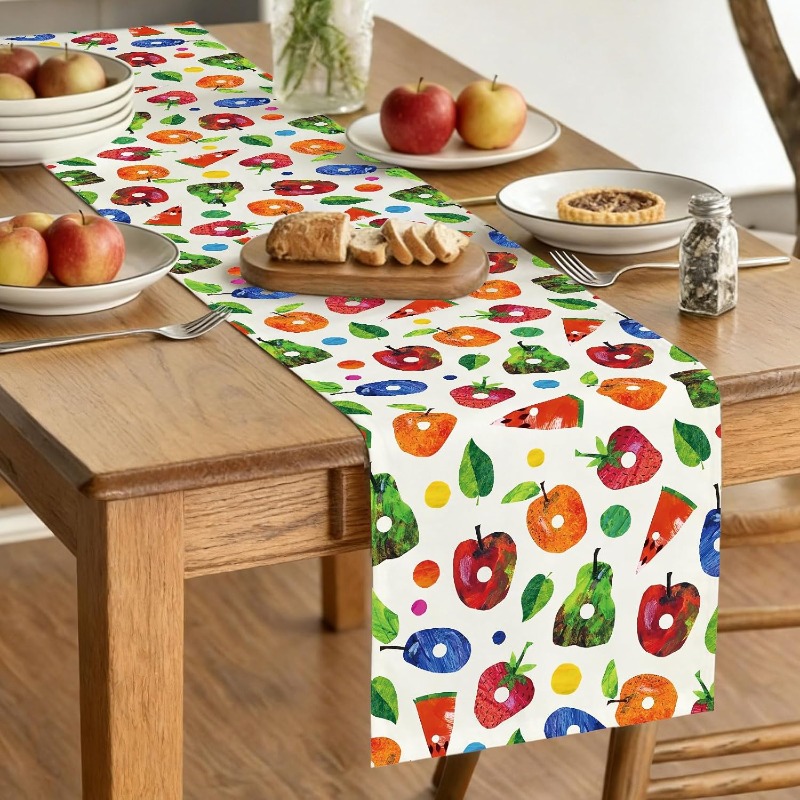 TEMU 1pc 13×72 Inch For Caterpillar Food Table Runner, For Caterpillar Table Runner, Book Lover Party Decoration, Watermelon Holiday Tabletop Runner