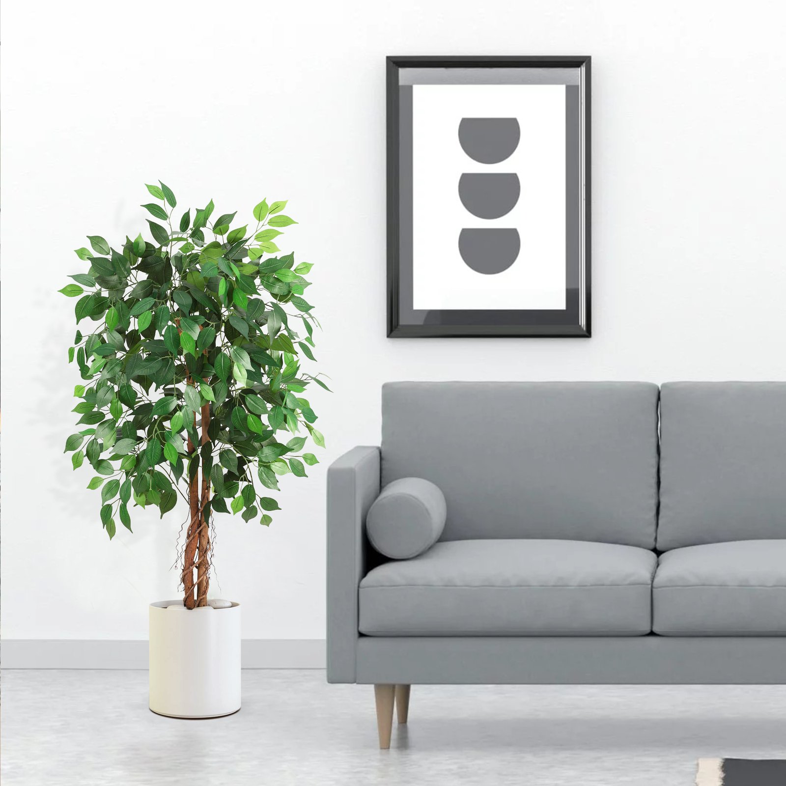 Artificial Tree 4ft Design 420 Vivid Leaves Plastic And Iron Structure With Decorative Plant For Home Room