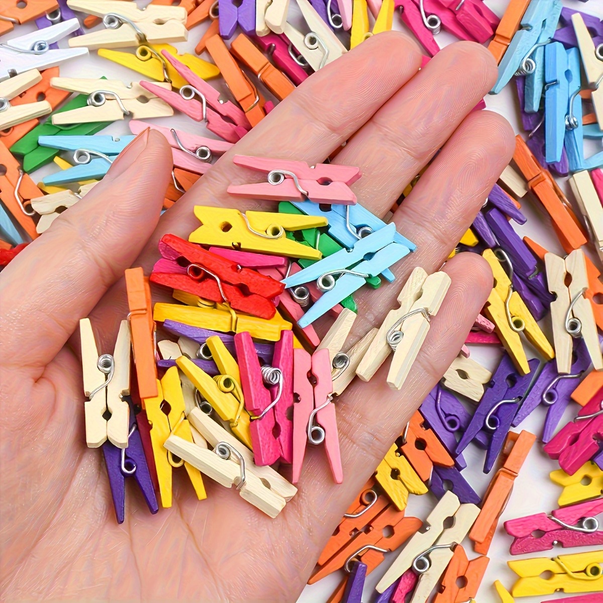 100 70 40pcs colorful wooden mini clips 2 54cm decorative