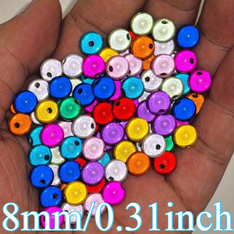 30/50pcs Y2k Colorful Style Laser Reflective Beads Bracelet Necklace Earrings Beads (random Color)