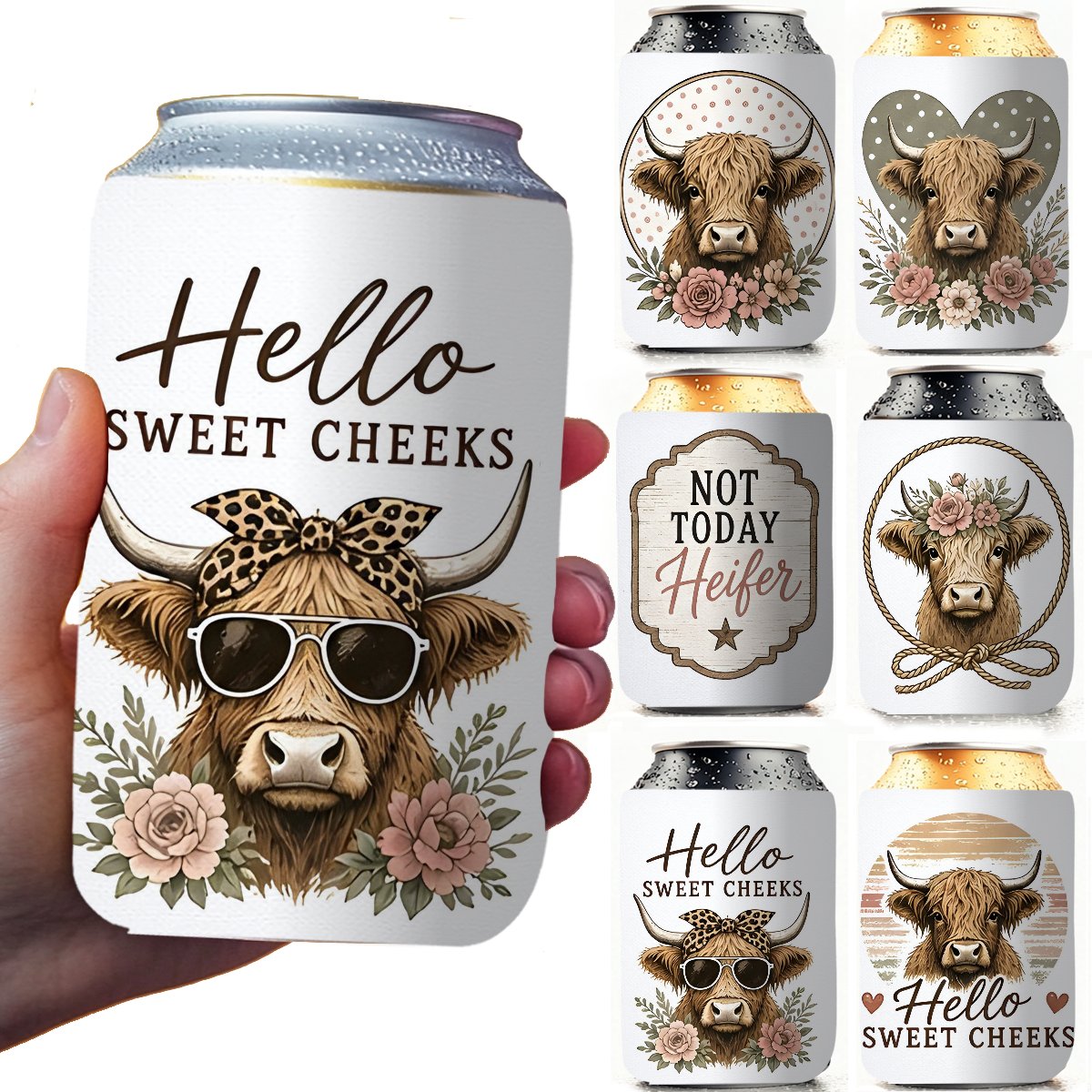 TEMU 6pcs Neoprene Insulated Can Coolers Suitable For Jars & Bottles, Sleeves For Parties, Picnics, Camping, Birthday Gifts - Durable Neoprene Drink