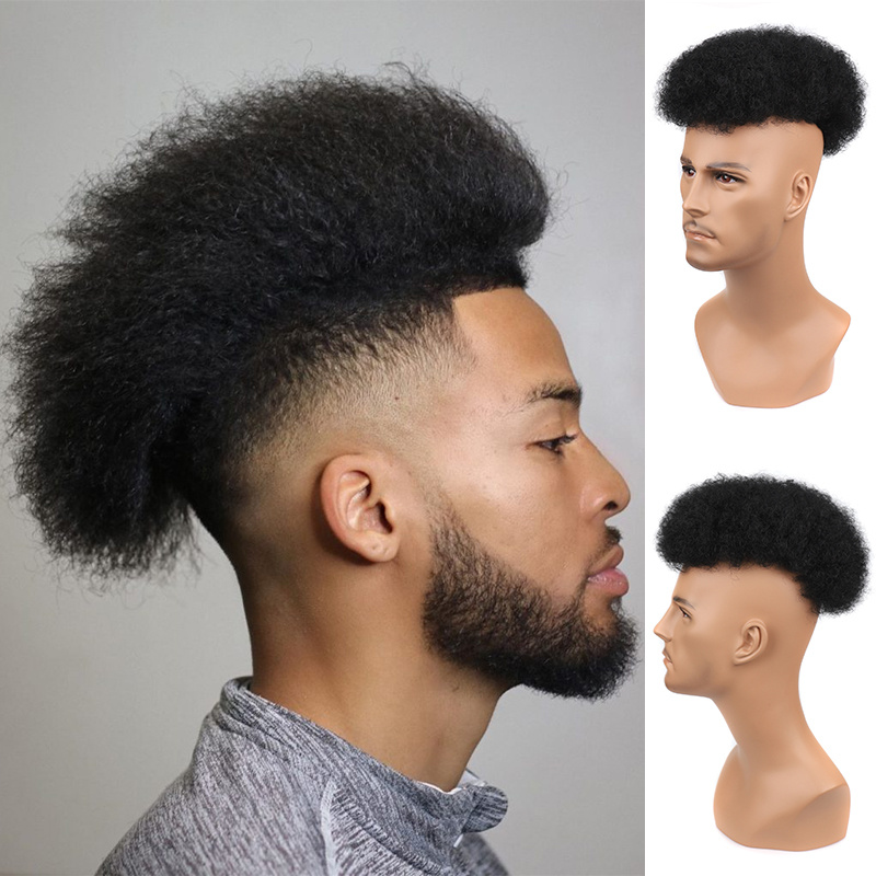 TEMU Men's Clip- Hair Extensions Suitable For Thinning Hair - Afro Curly/kinky Half Wig With Volume, Instant Density For Bald & Hairstyles,
