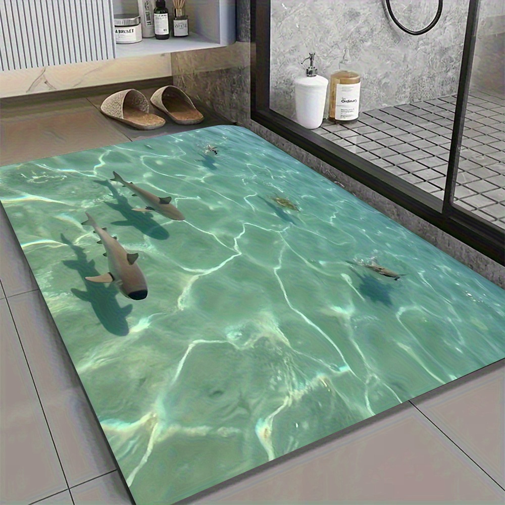 Image of Non Slip Quick Dry Diatomaceous Earth Bath Mat Soft Anti Slip Bathroom Floor Mat For Shower Kitchen Laundry Easy Theme Carpet Safety Pattern