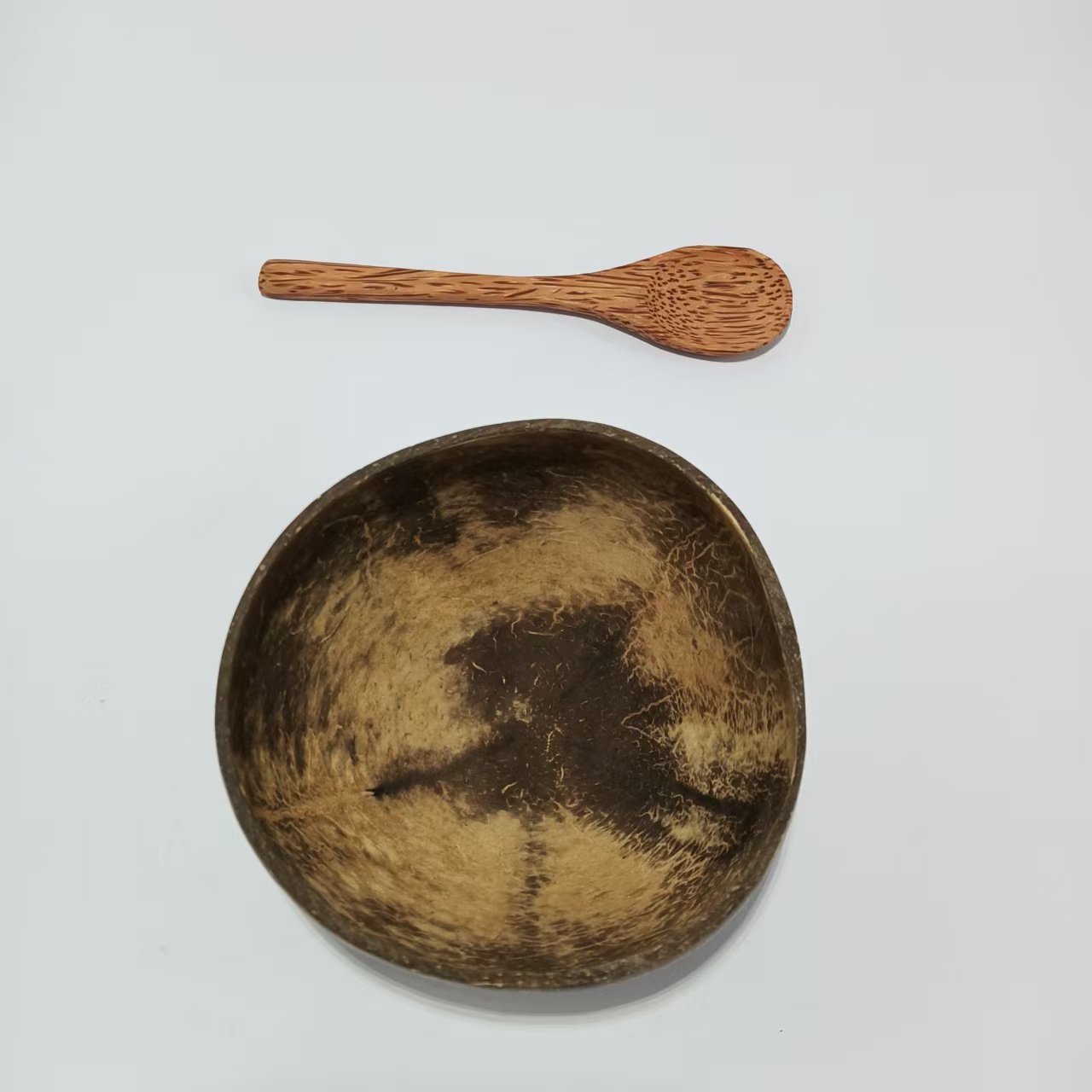 TEMU Coconut Shell Bowls With Spoons 1set, Perfect For Yogurt, Salad, Rice & Desserts Handcrafted Kitchen Essentials