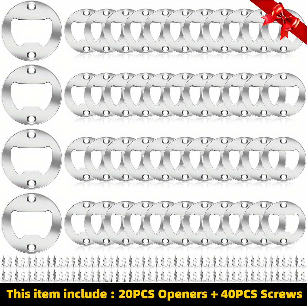 TEMU Total 60pcs This Item Includes: 20pcs Bottle Openers And 40pcs Screws Suitable For Beer Openers Kit Gifts, Ideal For Various Occasions