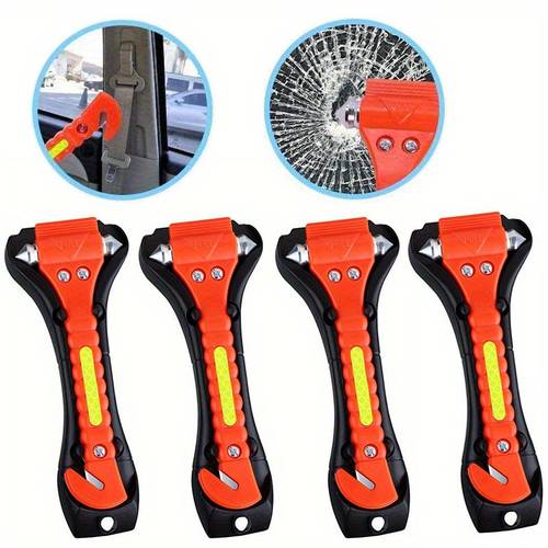 4 8pcs car emergency hammer window glass breaker seat belt cutter safety escape tool for any emergency with in hammer