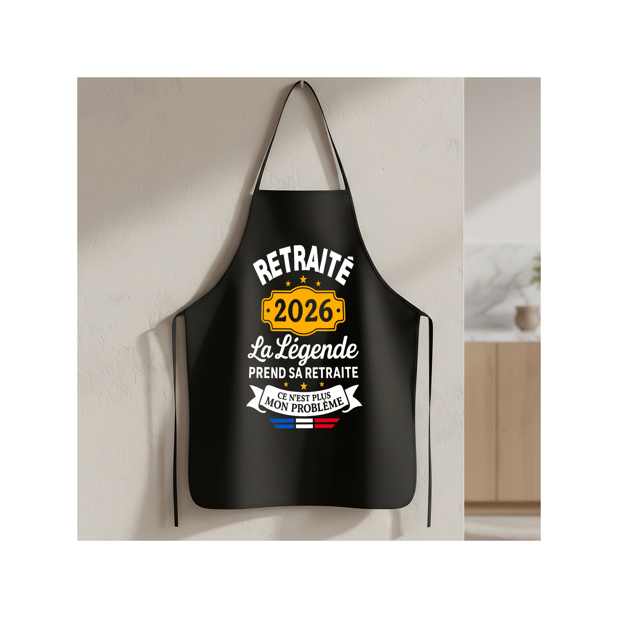 TEMU Tablier motif homme retraité Retires 2026 - Durable, confortable et amusant, cadeau de cuisine unisexe pour maman et papa, idéal pour le BBQ, la