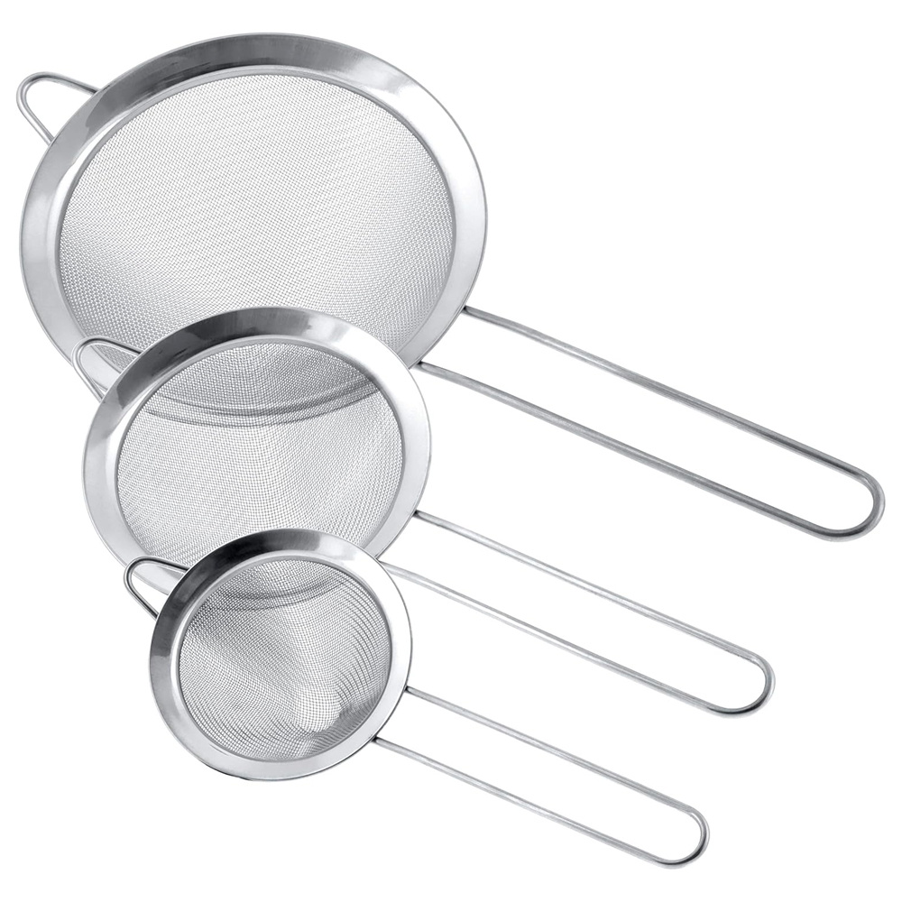 Highquality Slant Mesh Stainless Steel Cone Filter Net Set, Fine Mesh Filter, Suitable For Kitchen , Flour, Tea, Soybean Milk, Mini Filter