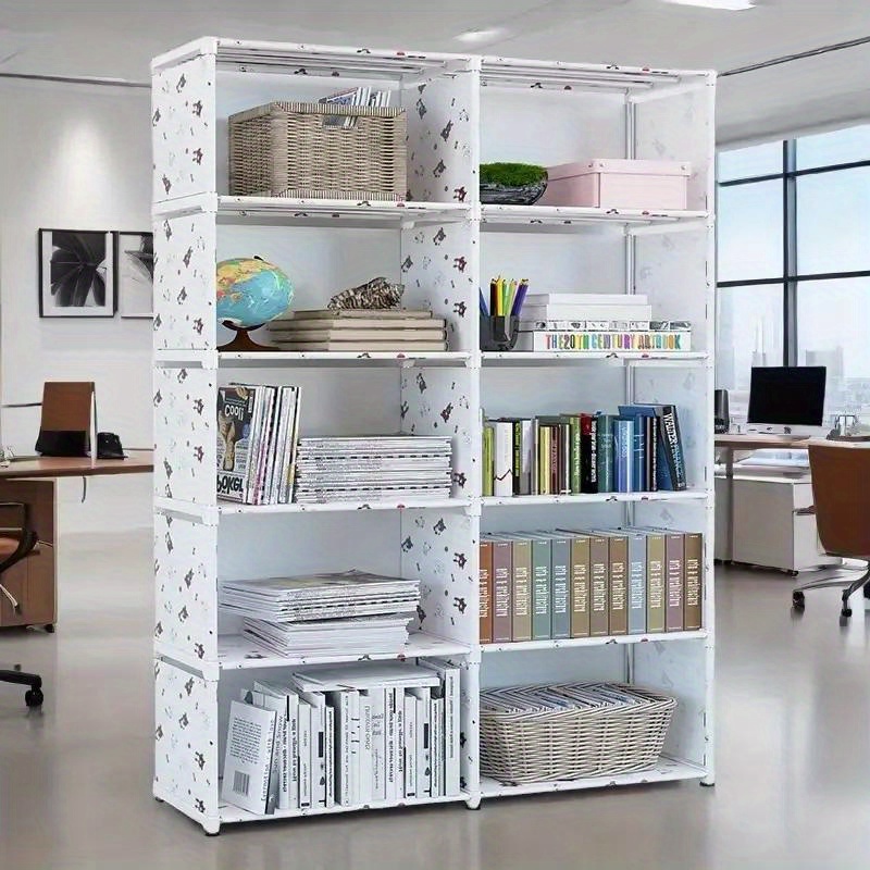 TEMU 1pc Bookshelf, Easy Assembly, Home Clothes Storage Organizer, Dust-proof Storage Cabinet, Versatile For Office, Classroom, Rental Room,