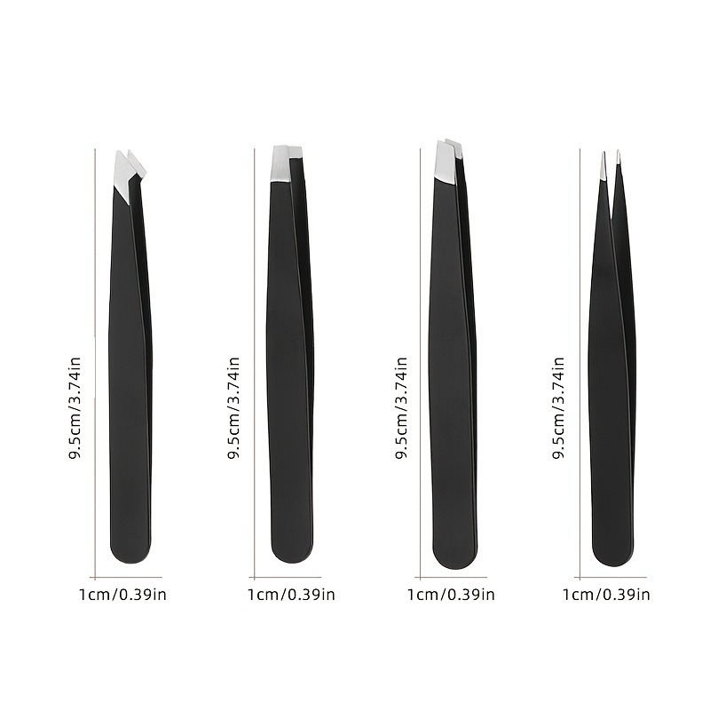 4pcs High-Quality Stainless Steel Tweezers, Facial Care Tool