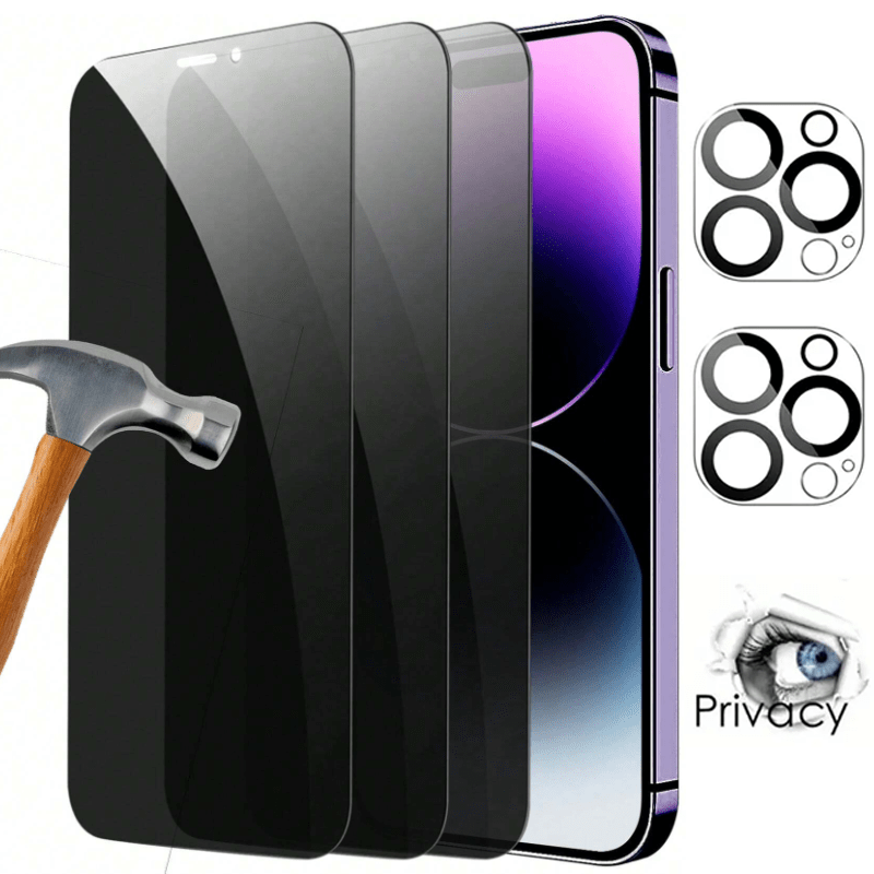3+2 stück privatsphäre-schutzfolie für   16/16 pro/16 plus mit vollbild-aufklebern 2 objektivschutzfolien, 16 pro max handyhülle, -spion verstärkte folie für   pro/15 plus, fallschutz 15 pro max/14/14 plus, stoßfest 17/17 pro/17p