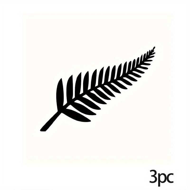 TEMU 1/3/6pcs New Zealand Silvery Fern Heat Transfer Stickers Diy Iron-on Decals For T-shirts, Pillow Decorations - Durable Washable Plastic Diy