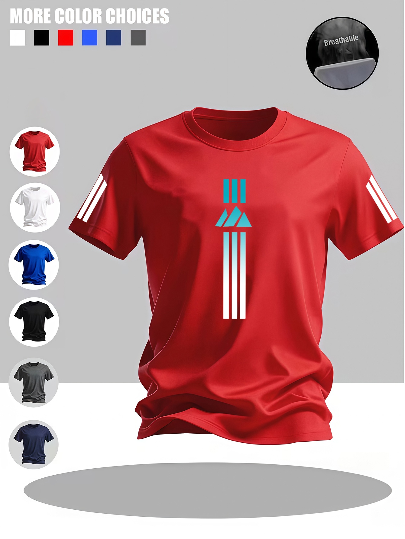 t-shirt décontracté à col rond pour homme avec imprimé, t-shirt avec logo  , lavable et non déformable, associé à un pantalon de sport décontracté, confortable pour les jeux et le streaming à  , manches courtes faciles pour hommes, haut à manches courtes décontracté à forte utilisation 0