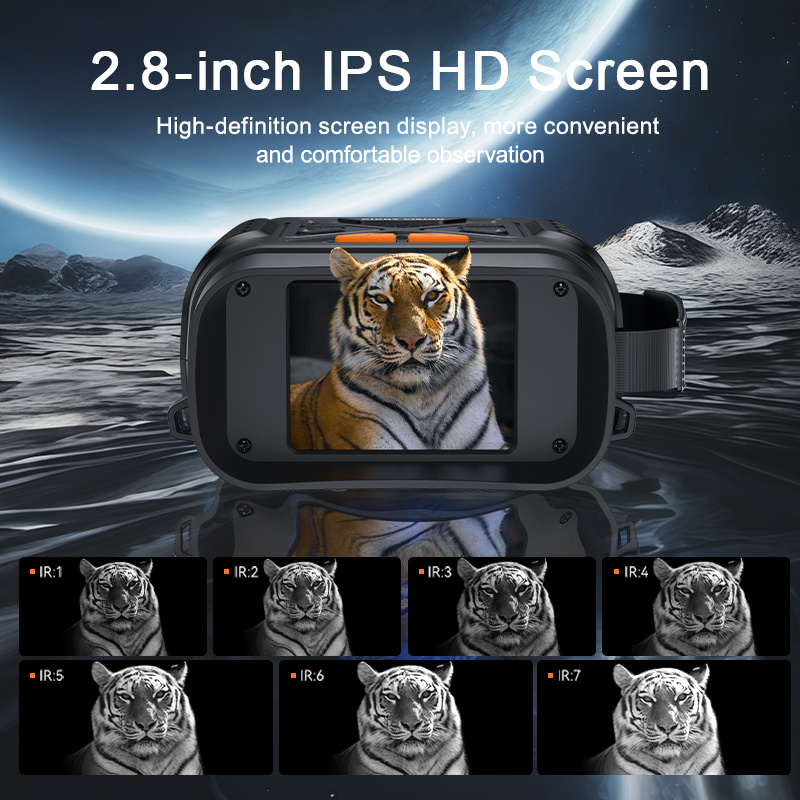 Monoculaire/Binoculaire Numérique HD Vision Nocturne de 2 à 2.8 Pouces, Image Claire 1080P, 128 Go d'Espace Intégré pour Enregistrement Photo & Vidéo, Idéal pour Surveillance Agricole et Observation Faunique, Surveillance Extérieure,Conception Portable,Appareil Portable,Jumelles HD,Amateurs de Faune Détails du produit 7