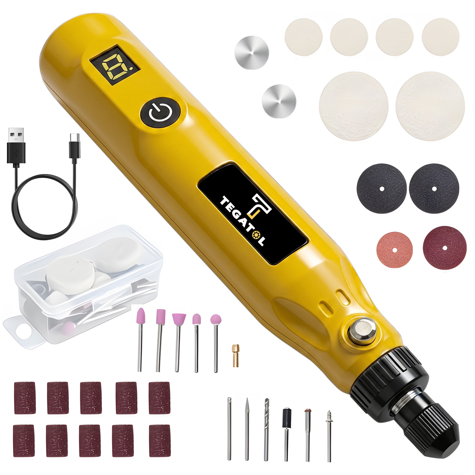TEMU Speed Adjustable Usb Rechargeable Mini Electric Drill Set/grinder/polisher/engraver Cordless Rotary Tool - Quiet Cooling, Engraving Tool,