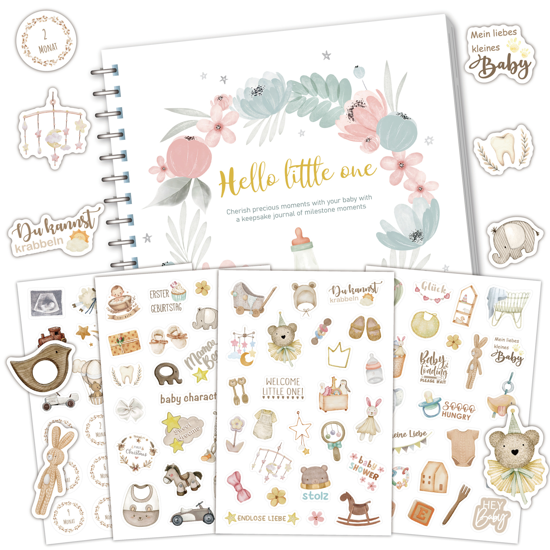 Image of 226 Stickers/8 Sheets Ins-style Themed Sticker Set, Suitable For Memory Books, Scrapbooks, Diaries, And Project Plans, Gifts For Mom Or Wife, Recording Moments Of Growth, Cute Stickers In