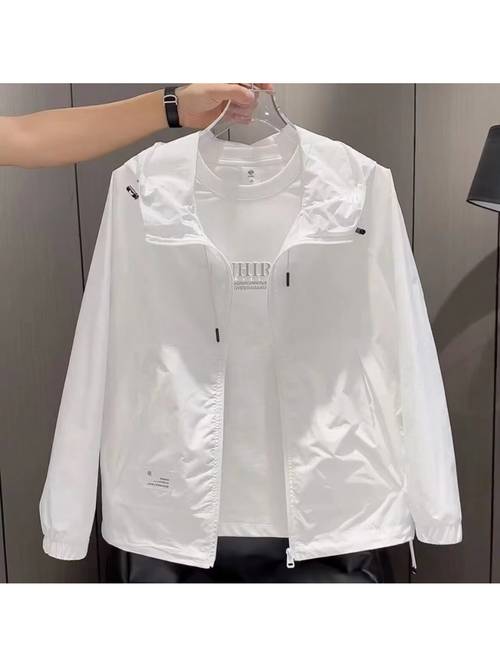 chaqueta casual nueva de color liso con capucha, chaqueta y con cremallera en s, superior transpirable con protección solar para exteriores, exterior simple para , chaqueta de moda nueva 2026, superior de viaje y portátil, chaqueta
