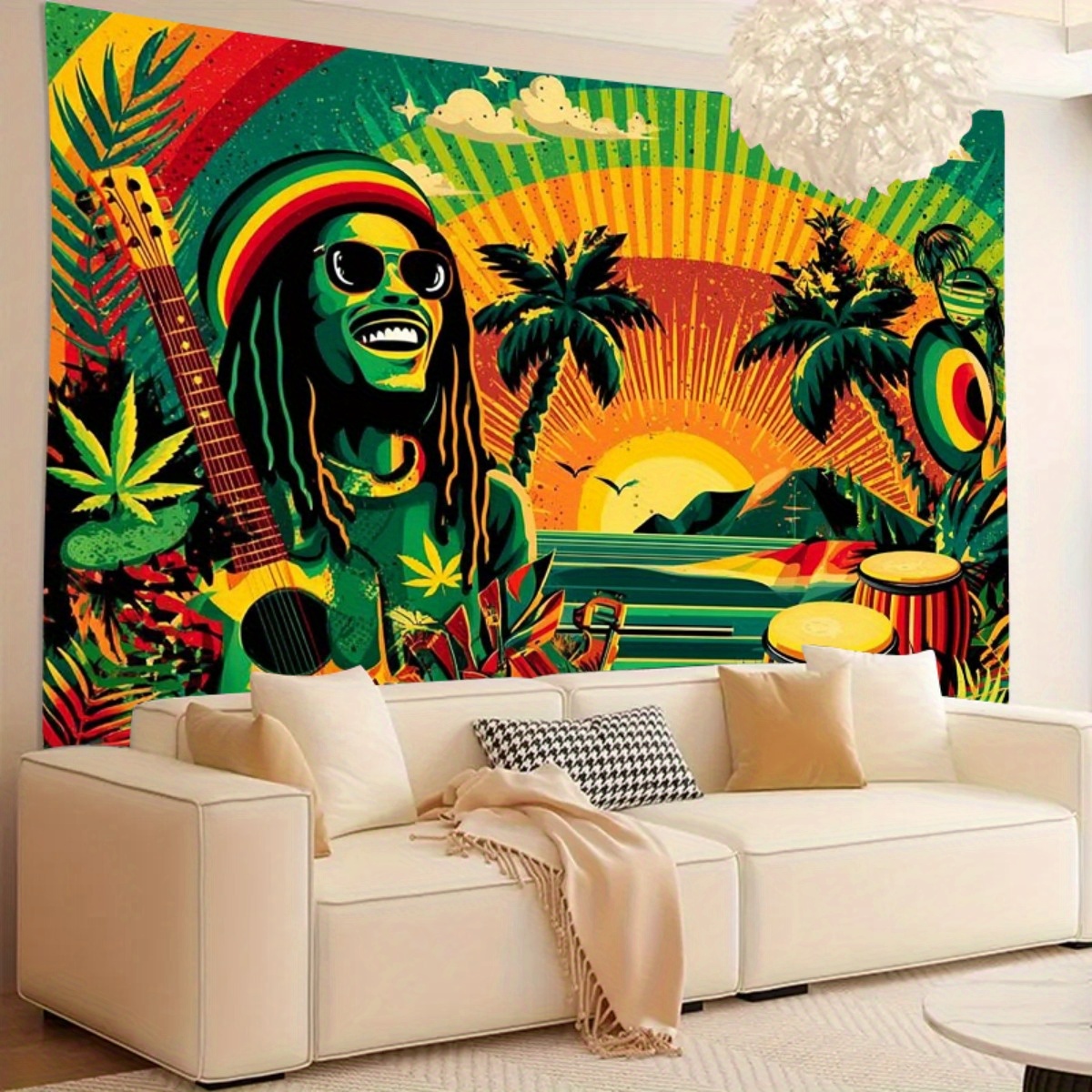 Reggae Music Theme Backdrop Banner For Party And Room Decoration_voghion.com
