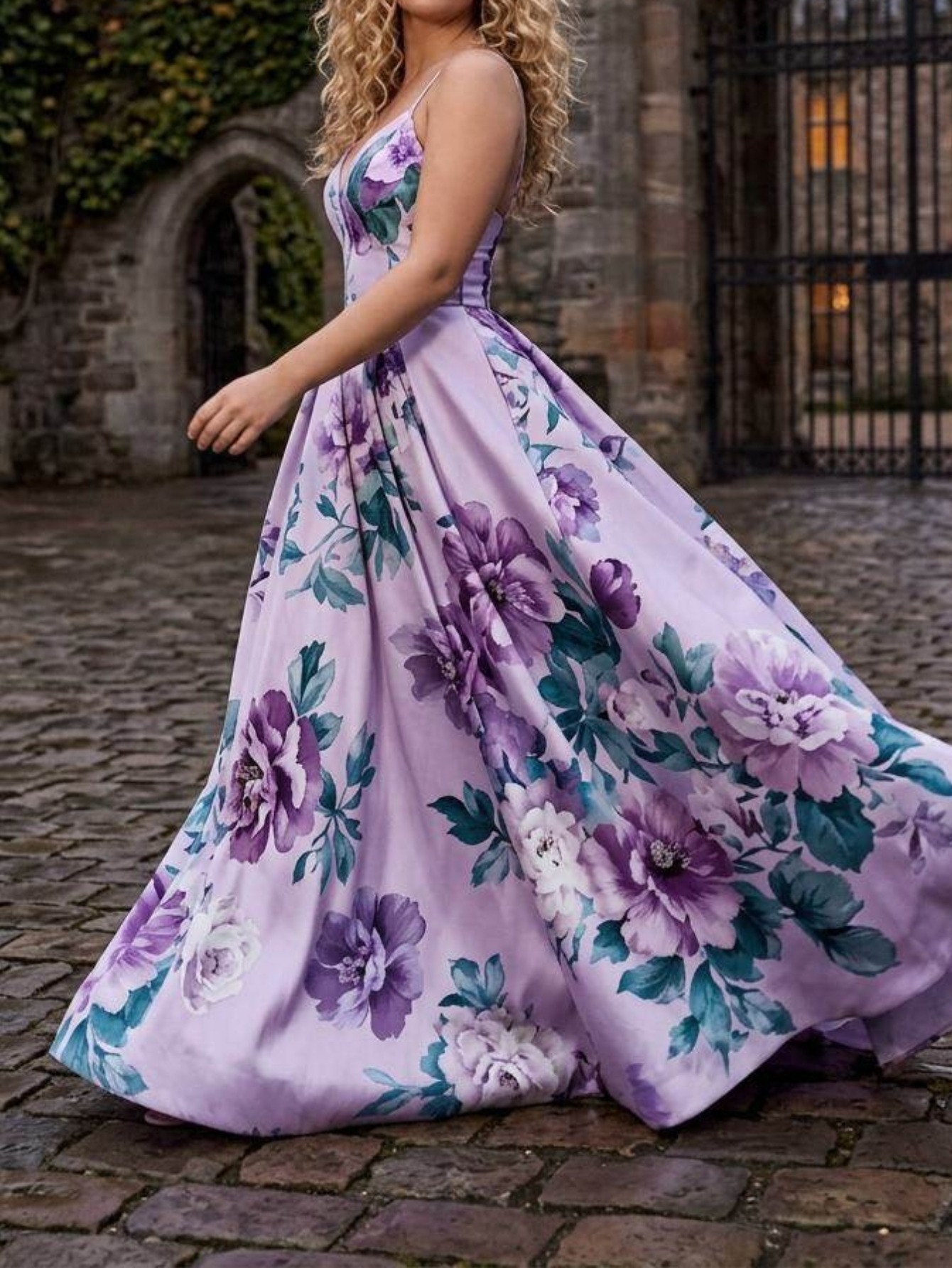 sachin and babi light blue dress Feeling Pretty Floral Gown - Black/combo