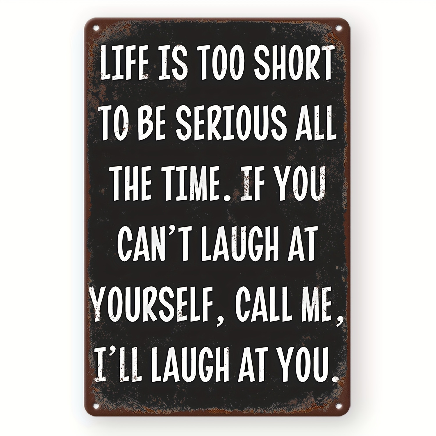 

1pc Vintage Metal Tin Sign " Be Serious " - Humorous Quote Wall Art, 11.9"x7.9", Rustic Black With White Lettering, Ideal For Bars, Garages, Clubs & Home Decor, Metal Wall Art Decor, 2d, Room Decor