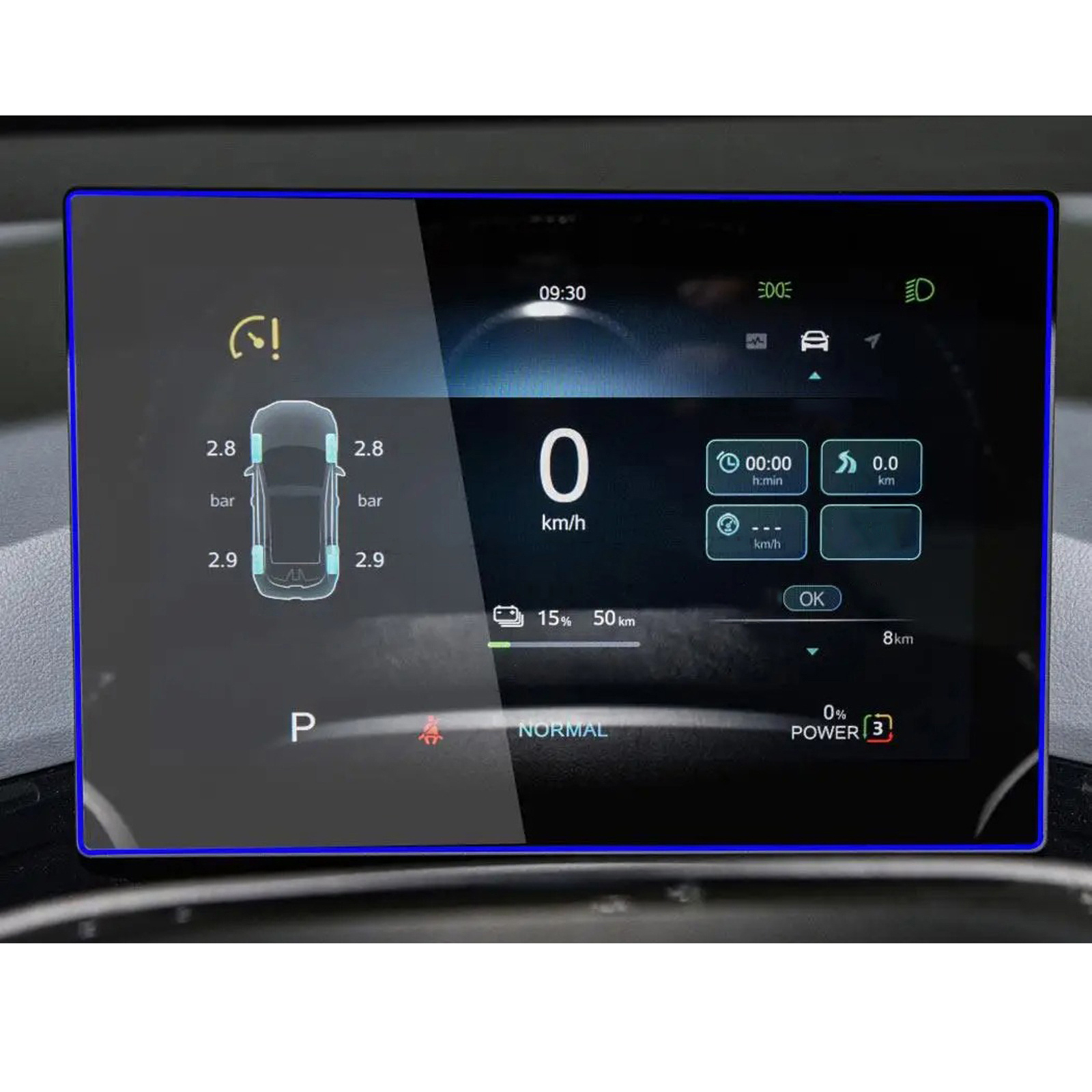 TEMU For Ev 2023, 1pc Car Gps Navigation Or Dashboard Tempered Glass Screen Protective Film