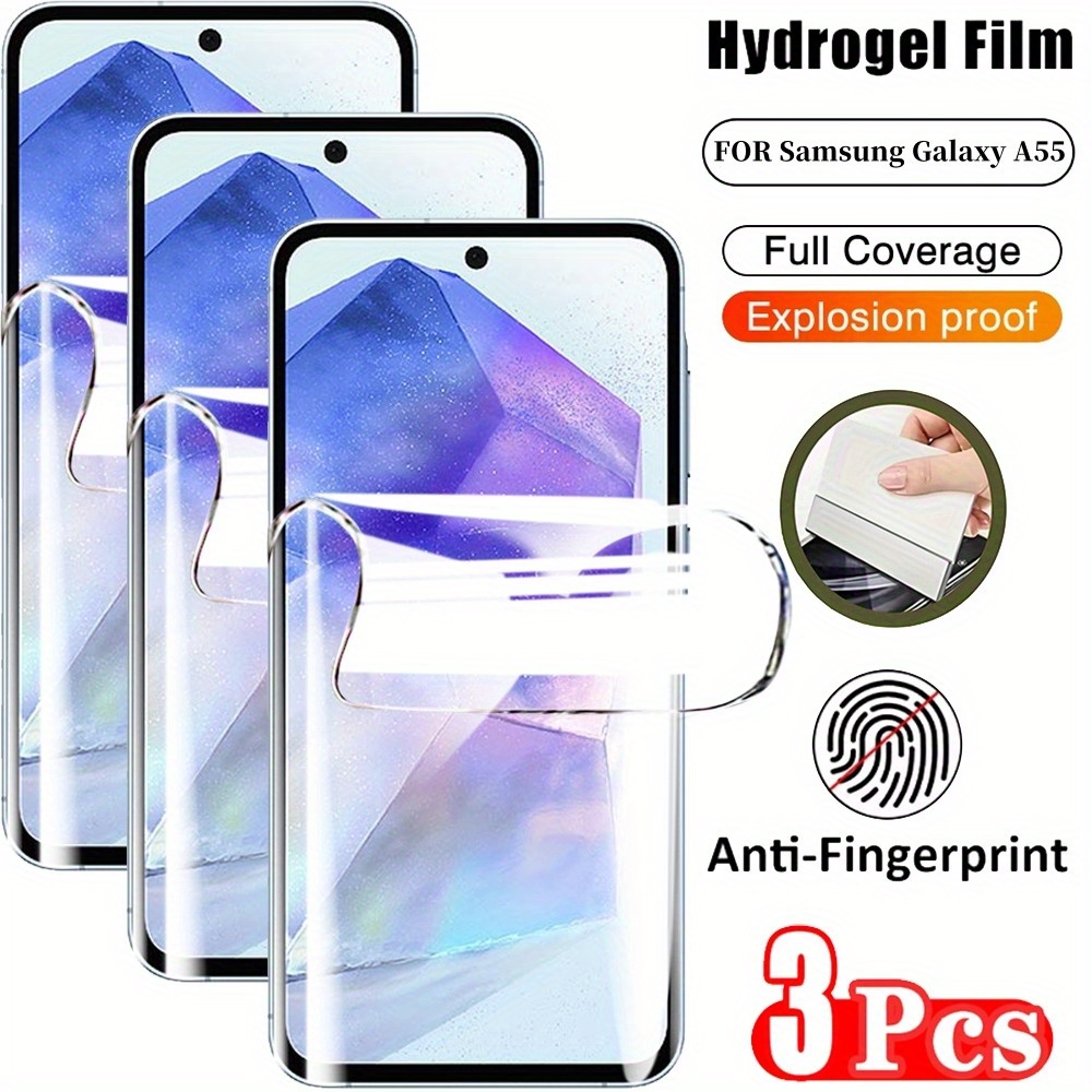 

3-pack Hydrogel Screen Protector A55 5g, Plastic, Full Coverage, Self-, Anti-fingerprint - Protective Film