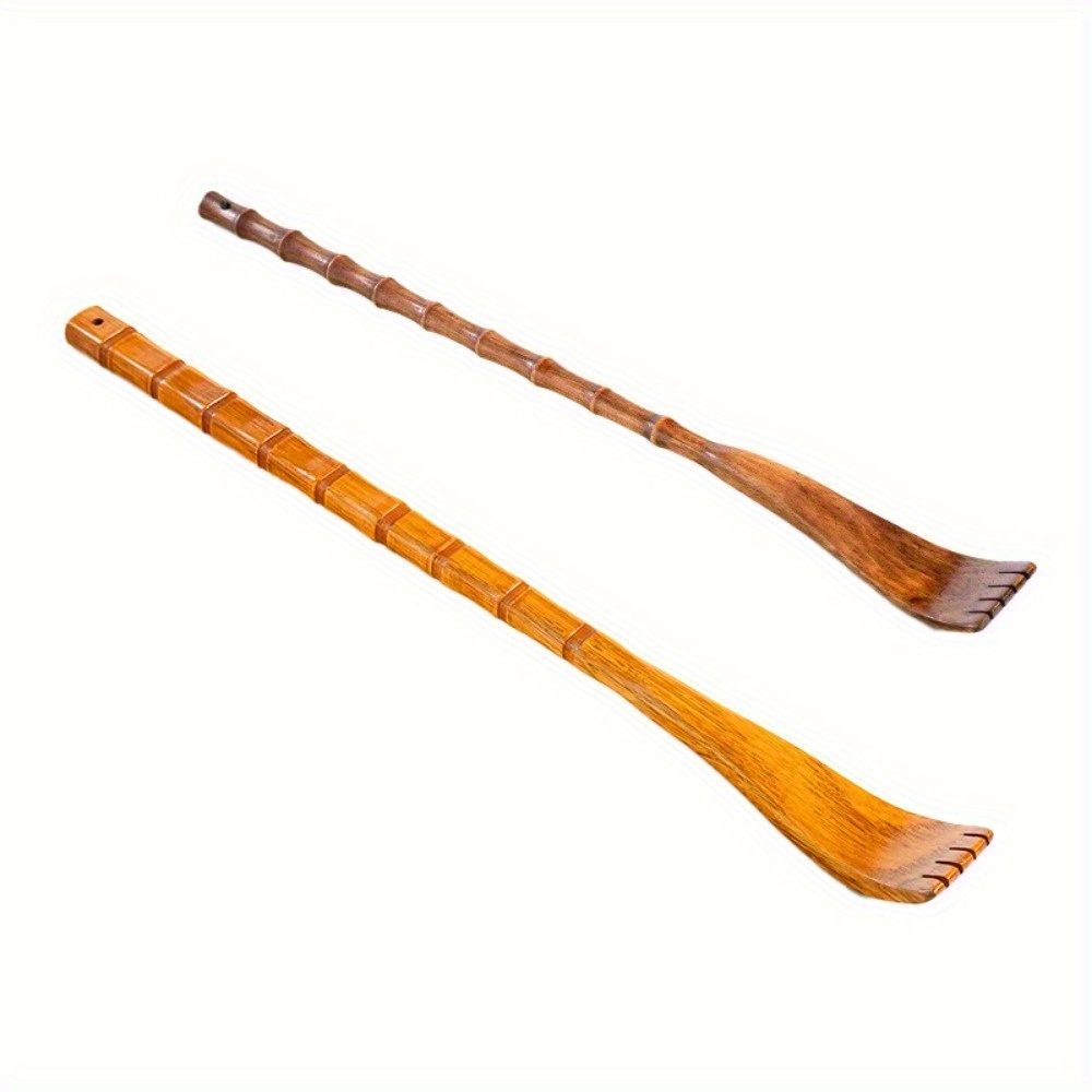 ergonomic long handle wooden back scratcher massager gentle exfoliating body scratcher for back neck shoulders legs natural wood design for home use light beige care muscle relaxation back scratcher for back   durable wooden handle Product details 4