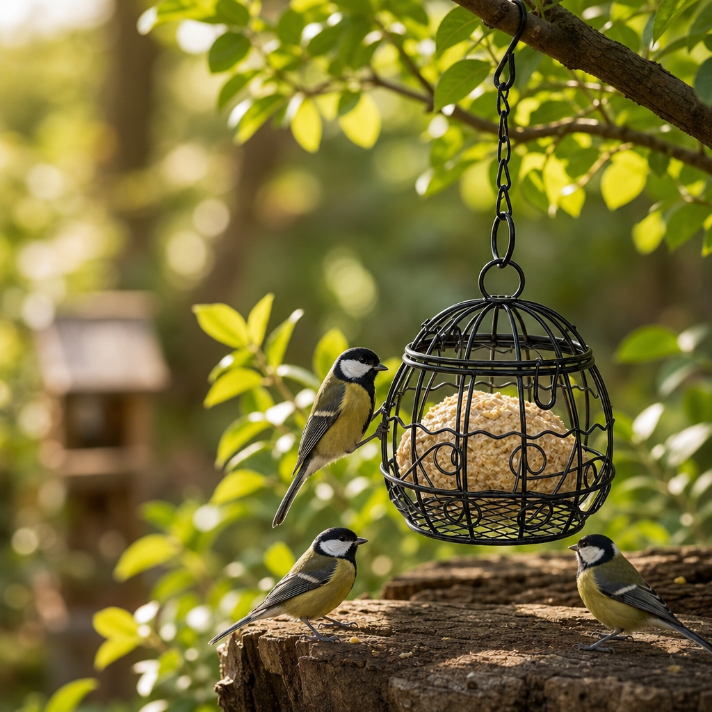 TEMU 2pcs ( + 1 Hook) Iron Alloy Hanging Squirrel-proof Bird Feeder, Suitable For Patios, , And Tree Hanging. Thickened Metal Mesh Prevents Leaks,