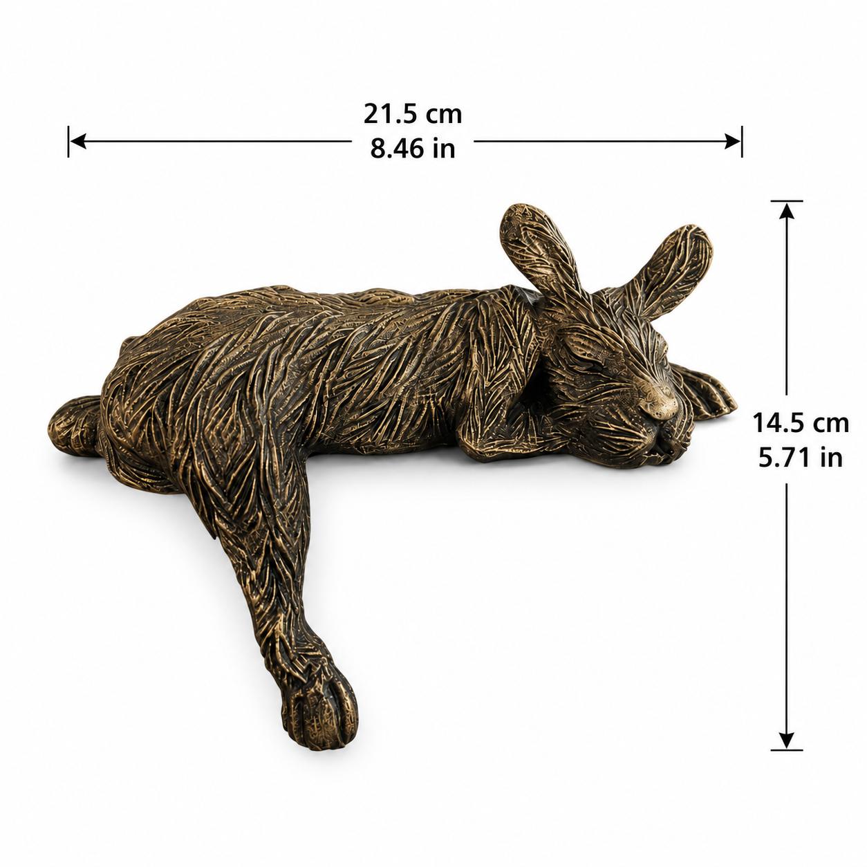 TEMU Vintage Vintage Bronze Color-colored Lazy Rabbit Resin Ornament, Resin Texture Home Sculpture, Living Room Tabletop Art Decorative Craft