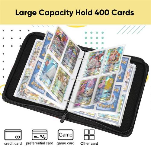 7 inch magic card collection album protective case with outer and zipper closure storage folder for trading cards of card collectors and game cards can hold 500 900 cards card collection album