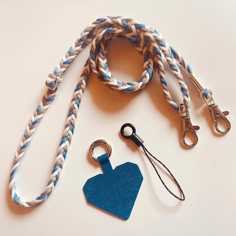 Image of Anti-loss Phone Lanyard Adjustable Double Shoulder Strap Nylon Crossbody Neck Cord Suitable For Iphone 14/15 Pro Max Galaxy Fresh Optional Unisex Lightweight Durable Adjustable