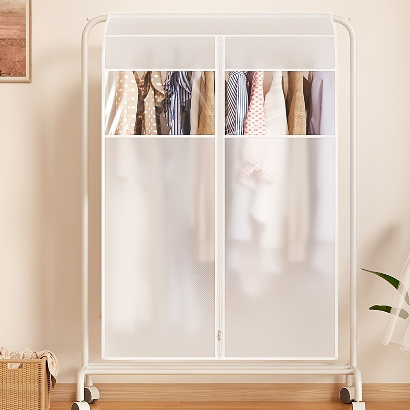 TEMU 1pz Borse Trasparenti per Abiti con Cerniere, Leggere e Protettive per Appendere i Vestiti, Ideali per da Letto, Ufficio, Armadio e Dormitorio,
