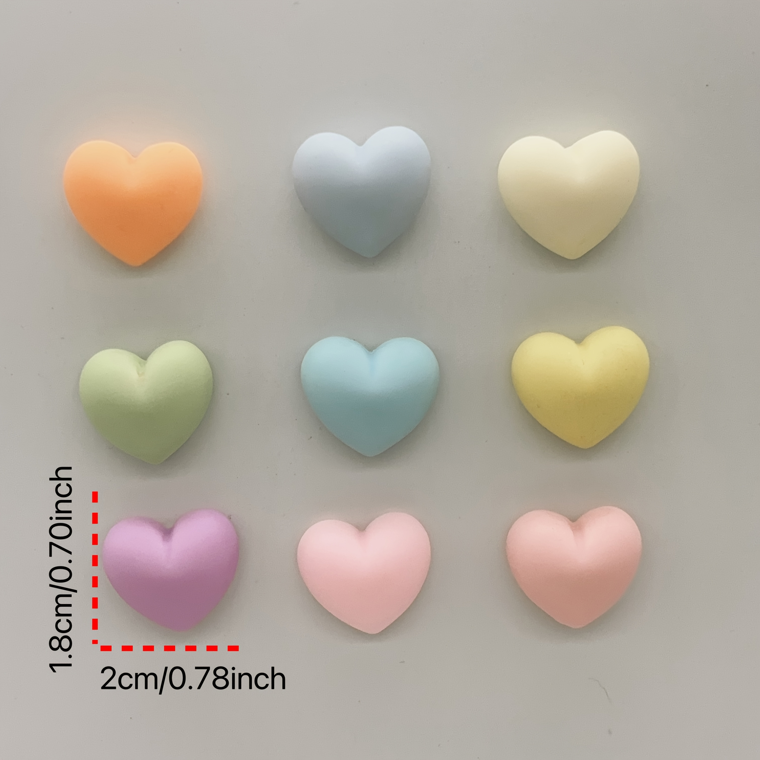 Image of 9pcs Heart-shaped Refrigerator Magnets, Geometric Love Magnet Set, Cute Decorative Magnets For Home Kitchen Office Whiteboard Decoration, Valentine's Day Gift, For