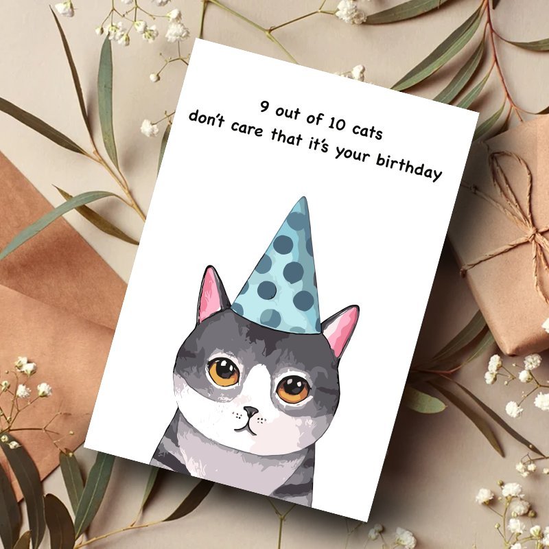 whimsycat birthday greeting card humorous party invitation Temu