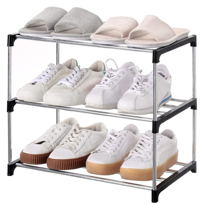 TEMU Shoe Racks 3 Tier Heavy Duty Metal Shoe Racks Storage Organizers For Living Room, And Hallway,