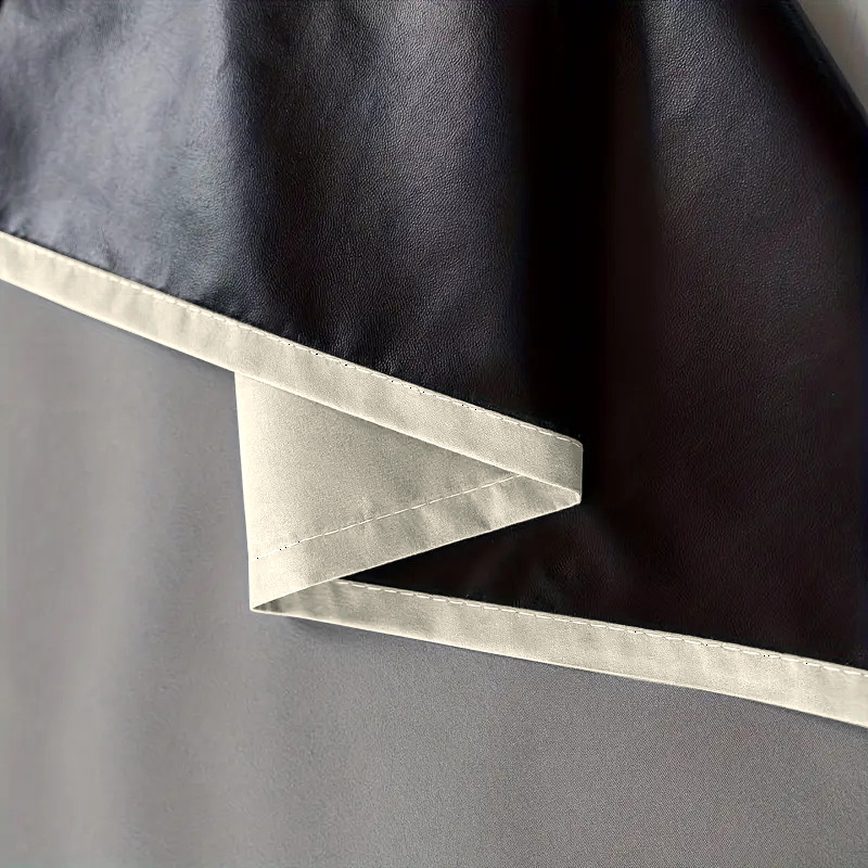 два штора-теплоизолятора, 100% светонепроницаемые, шумопоглощающие, солнцезащитные шторы, затемняющие комнату, из однотонного полиэстера с подкладкой с покрытием, легкие, с верхним отверстием для подвешивания, в современном романтическом минималистичном стиле Детали 18