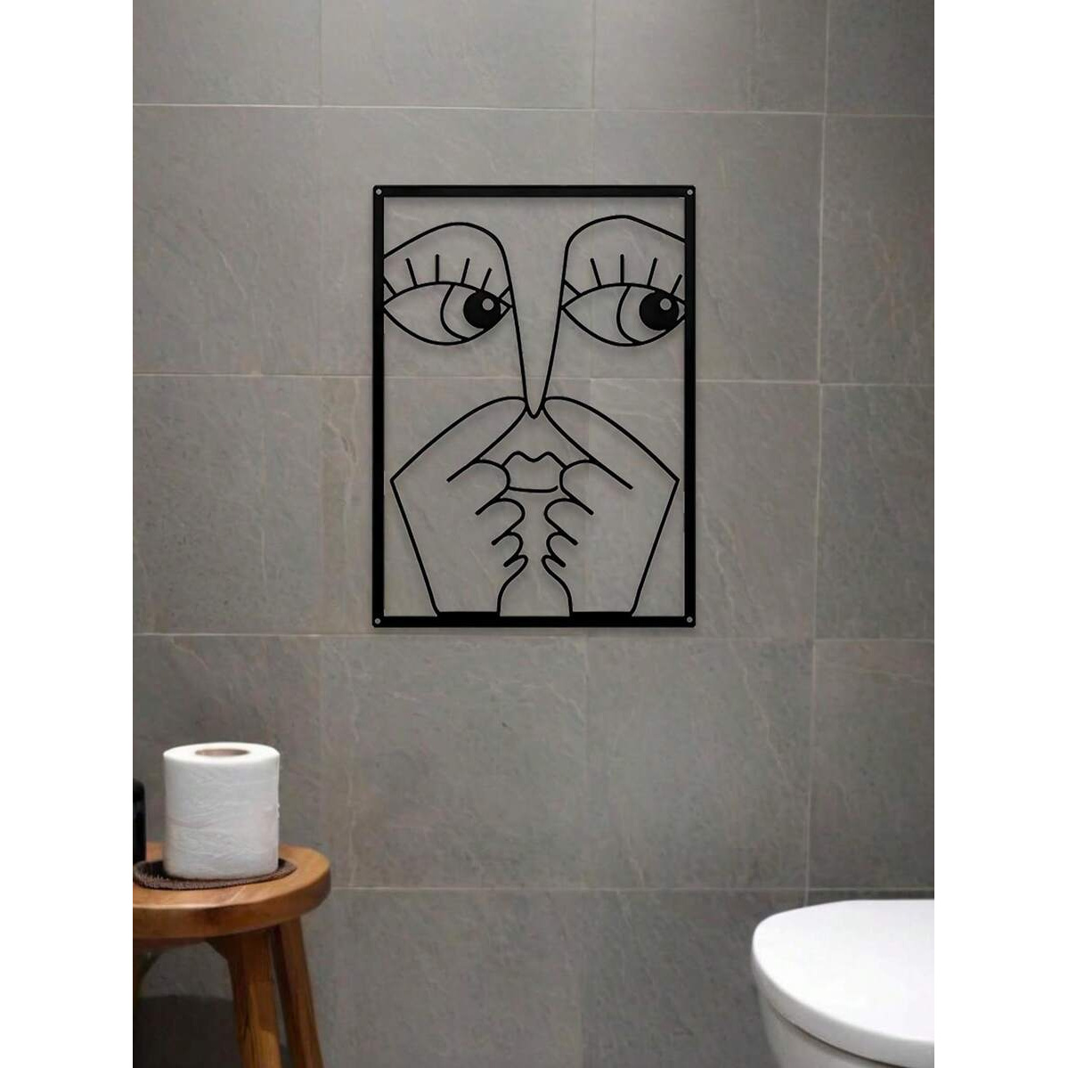 TEMU [2D Plat] Une décoration murale acrylique originale avec une ligne de salle de bain et , une décoration de toilette humoristique, des